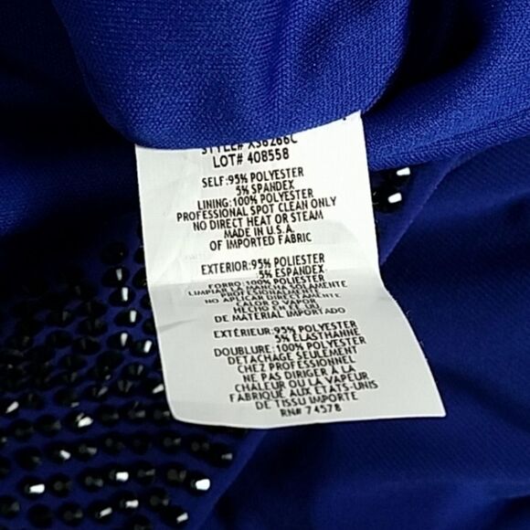 Cache Royal Blue Studded Ruched Cocktail Dress 6 - Picture 8 of 8